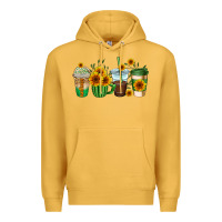 Mustard sunflowers coffee cups Premium Hoodie - AdoDesignShop