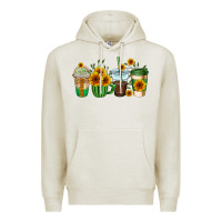 Oatmeal Heather sunflowers coffee cups Premium Hoodie - AdoDesignShop