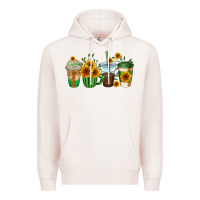 Pale Pink sunflowers coffee cups Premium Hoodie - AdoDesignShop