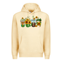 Pina Colada sunflowers coffee cups Premium Hoodie - AdoDesignShop
