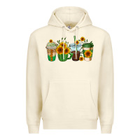Sandshell sunflowers coffee cups Premium Hoodie - AdoDesignShop