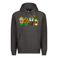 Smoke sunflowers coffee cups Premium Hoodie - AdoDesignShop