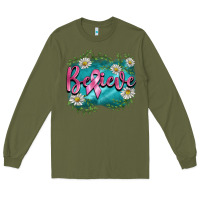 Army Green breast cancer believe Long Sleeve Tee - BarkalooDesign