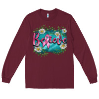 Burgundy breast cancer believe Long Sleeve Tee - BarkalooDesign