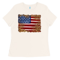Bone american flag and leopard Ladies Tee - Artiststas
