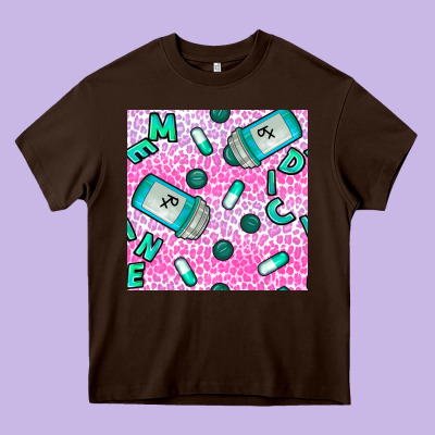 Western Medicine Seamless Pattern Heavy Core Tee Designed By Bundleandbundleshop