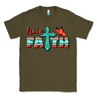 Army Green Have Faith Classic Tee - BundleAndBundleShop