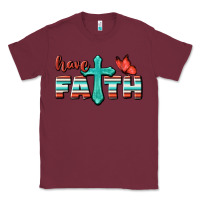 Burgundy Have Faith Classic Tee - BundleAndBundleShop