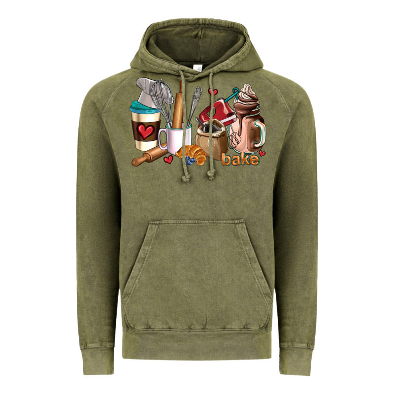Bakery Coffee Cups Vintage Hoodie by AdoDesignShop | Teevron