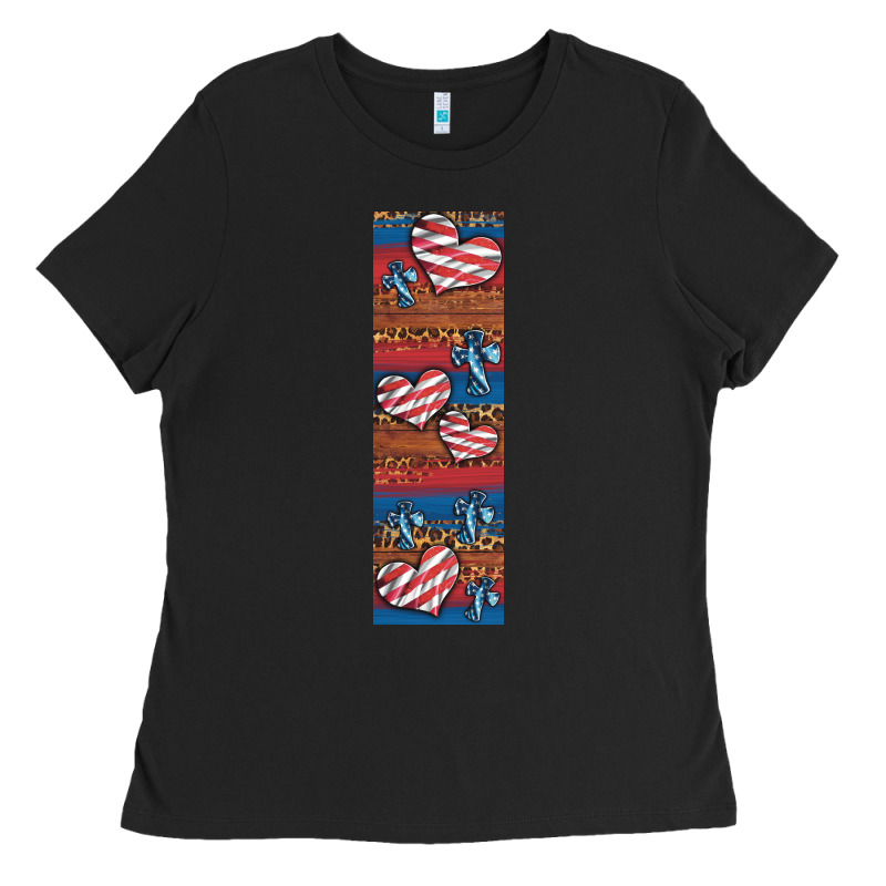 Usa Flag And Cross Penwraps Ladies Tee by Artiststas | Teevron