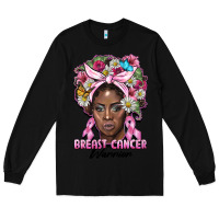 Black breast cancer warrior black woman Long Sleeve Tee - BarkalooDesign