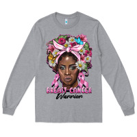 Heather Grey breast cancer warrior black woman Long Sleeve Tee - BarkalooDesign