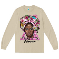 Mushroom breast cancer warrior black woman Long Sleeve Tee - BarkalooDesign