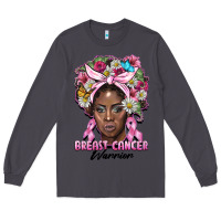 Smoke breast cancer warrior black woman Long Sleeve Tee - BarkalooDesign