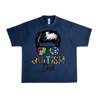 Navy autism dad Urban Heavy Tee - CowhideDigitalArt