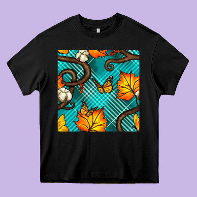 Autumn Leaves Seamless Pattern Heavy Core Tee Designed By Bundleandbundleshop