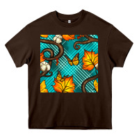 Chocolate Brown autumn leaves seamless pattern Heavy Core Tee - BundleAndBundleShop