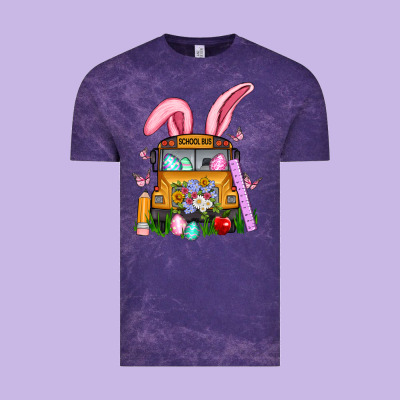 School Bus Easter Vintage Tee Designed By Artiststas
