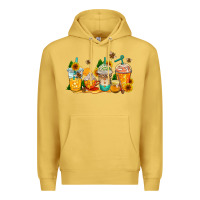Antique Gold bumble bee coffee cups Premium Hoodie - AdoDesignShop