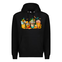 Black bumble bee coffee cups Premium Hoodie - AdoDesignShop