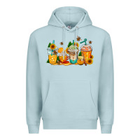 Blue Mist bumble bee coffee cups Premium Hoodie - AdoDesignShop