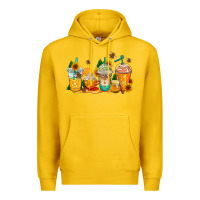 Lemon bumble bee coffee cups Premium Hoodie - AdoDesignShop