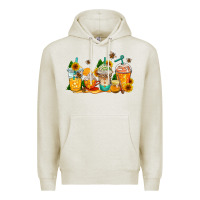 Oatmeal Heather bumble bee coffee cups Premium Hoodie - AdoDesignShop