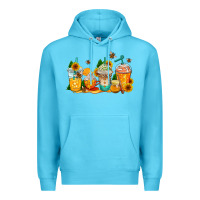 Ocean Blue bumble bee coffee cups Premium Hoodie - AdoDesignShop