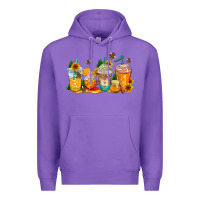 Purple bumble bee coffee cups Premium Hoodie - AdoDesignShop