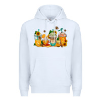 White bumble bee coffee cups Premium Hoodie - AdoDesignShop