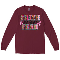 Burgundy faıth over fear Long Sleeve Tee - BarkalooDesign