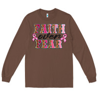 Chestnut faıth over fear Long Sleeve Tee - BarkalooDesign
