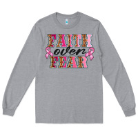 Heather Grey faıth over fear Long Sleeve Tee - BarkalooDesign