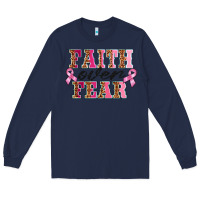Navy faıth over fear Long Sleeve Tee - BarkalooDesign