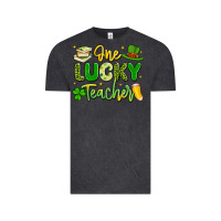 Vintage Black one lucky teacher Vintage Tee - Artiststas