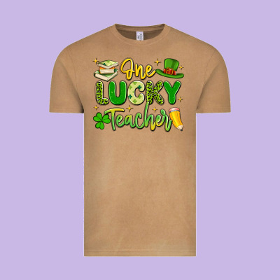 One Lucky Teacher Vintage Tee Designed By Artiststas