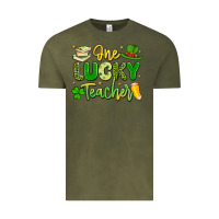 Vintage Olive one lucky teacher Vintage Tee - Artiststas