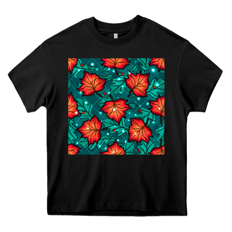 Fall Leaves Seamless Pattern Heavy Core Tee by BundleAndBundleShop | Teevron