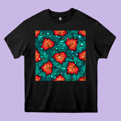Fall Leaves Seamless Pattern Heavy Core Tee Designed By Bundleandbundleshop