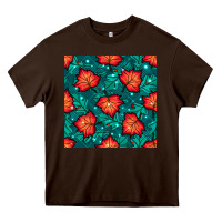 Chocolate Brown fall leaves seamless pattern Heavy Core Tee - BundleAndBundleShop