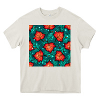 Cream fall leaves seamless pattern Heavy Core Tee - BundleAndBundleShop