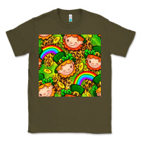 Army Green St. Patrick's dwarf seamless pattern digital paper Classic Tee - BundleAndBundleShop