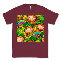 Burgundy St. Patrick's dwarf seamless pattern digital paper Classic Tee - BundleAndBundleShop
