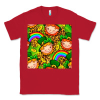 Red St. Patrick's dwarf seamless pattern digital paper Classic Tee - BundleAndBundleShop
