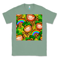 Sage St. Patrick's dwarf seamless pattern digital paper Classic Tee - BundleAndBundleShop