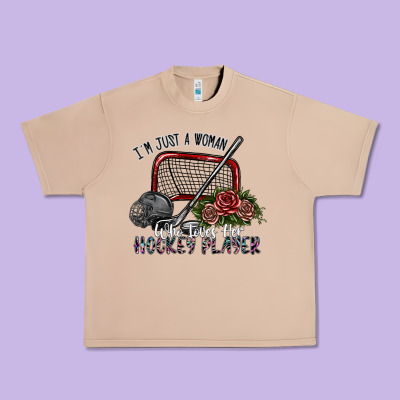 I'm Just A Woman Who Loves Her Hockey Player Urban Heavy Tee Designed By Sublimationcraftshop