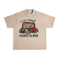 French Oak i'm just a woman who loves her hockey player Urban Heavy Tee - SublimationCraftShop