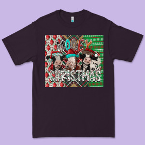 Mooey Christmas Premium Tee Designed By Cowhidedigitalart