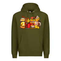 Army Green softball coffee cups Premium Hoodie - AdoDesignShop