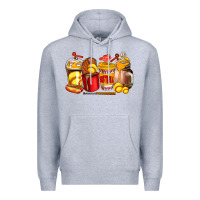 Heather Grey softball coffee cups Premium Hoodie - AdoDesignShop